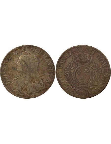 Louis XV Au Buste Habillé 1 écu Argent 1740 L Bayonne