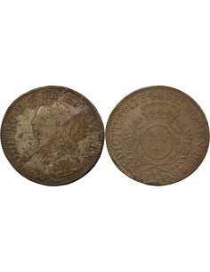 Louis XV Au Buste Habillé 1 écu Argent 1734 L Bayonne