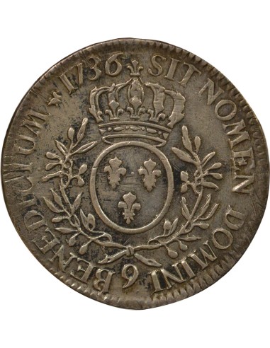 Louis XV Au Buste Habillé 1 écu Argent 1736 9 Rennes