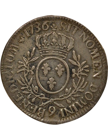 Louis XV Au Buste Habillé 1 écu Argent 1736 9 Rennes