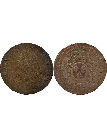 Louis XV Au Buste Habillé 1 écu Argent 1738 E Tours