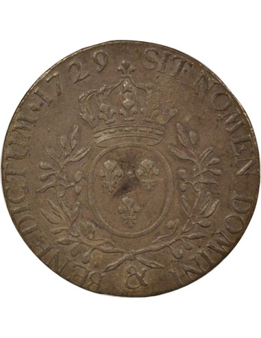 Louis XV Au Buste Habillé 1 écu Argent 1729 & Aix-en-Provence