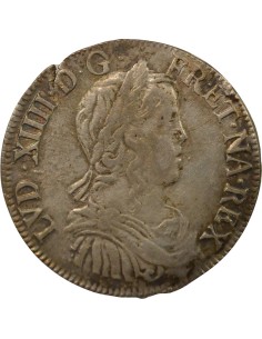Louis XIV à la Mèche Longue 1/2 ecu Argent 1655 H La Rochelle 2