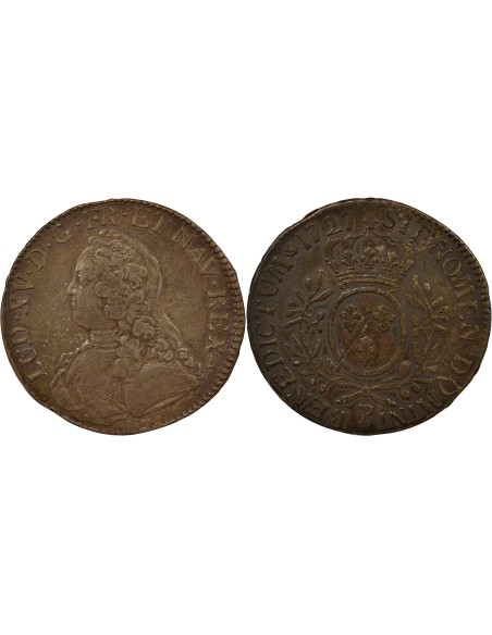 Louis XV Au Buste Habillé 1 écu Argent 1727 P Dijon