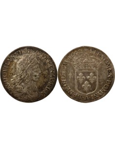 Louis XIII 2e Buste de Warin 1/4 ecu Argent 1642 A - Paris