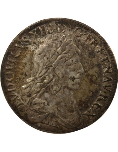 Louis XIII 2e Buste de Warin 1/4 ecu Argent 1642 A - Paris