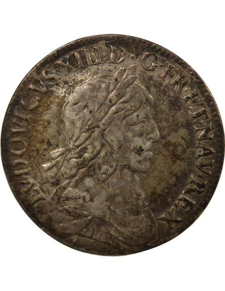 Louis XIII 2e Buste de Warin 1/4 ecu Argent 1642 A - Paris
