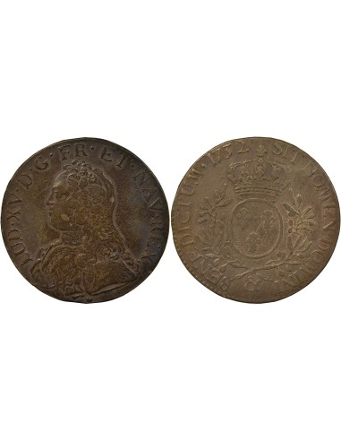 Louis XV Au Buste Habillé 1 écu Argent 1732 & Aix-en-Provence