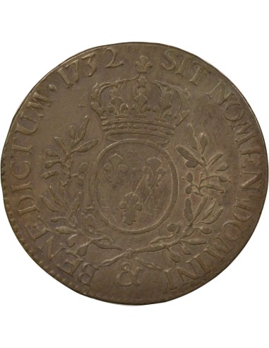 Louis XV Au Buste Habillé 1 écu Argent 1732 & Aix-en-Provence