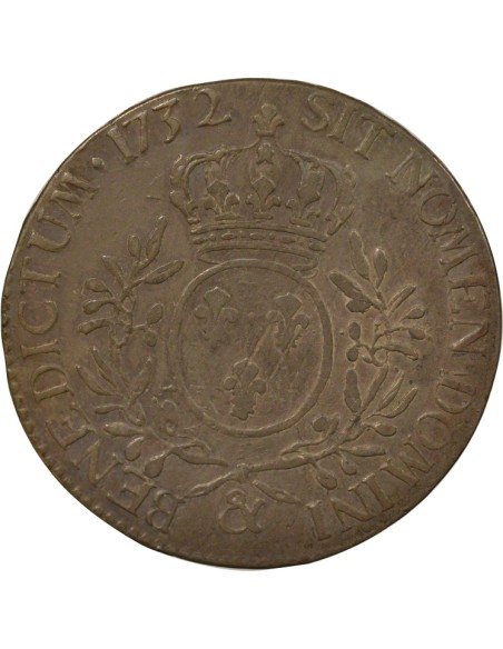 Louis XV Au Buste Habillé 1 écu Argent 1732 & Aix-en-Provence