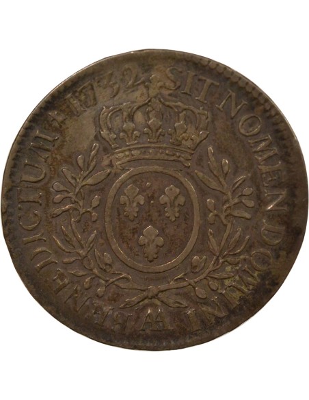 Louis XV Au Buste Habillé 1 écu Argent 1732 AA Metz