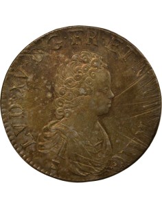 Louis XV Vertugadin 1 ecu Argent 1716 9 Rennes 2