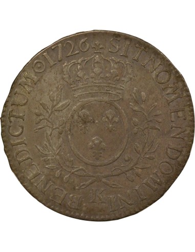 Louis XV Au Buste Habillé 1 écu Argent 1726 K Bordeaux