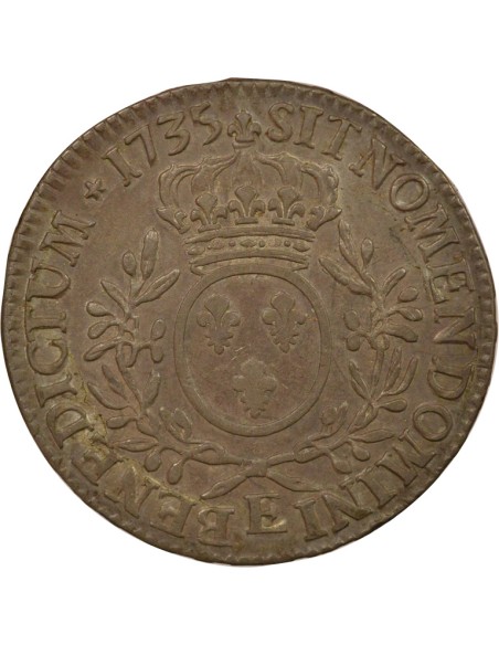 Louis XV Au Buste Habillé 1 écu Argent 1735 E Tours