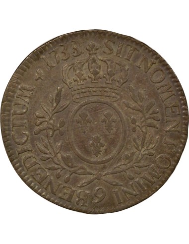 Louis XV Au Buste Habillé 1 écu Argent 1732 9 Rennes
