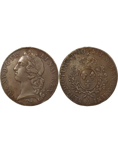 Louis XV Au Bandeau 1 écu Argent 1740 A - Paris