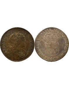 Louis XV De Navarre 1 écu Argent 1719 A - Paris