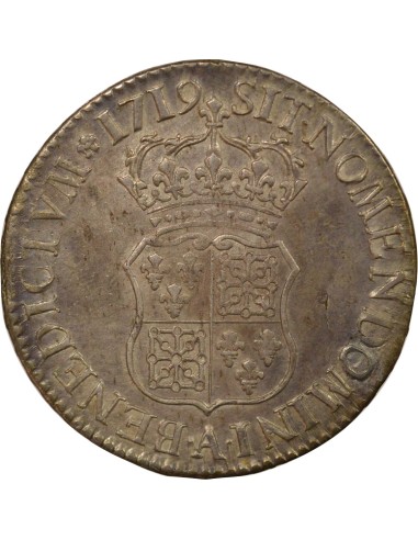 Louis XV De Navarre 1 écu Argent 1719 A - Paris