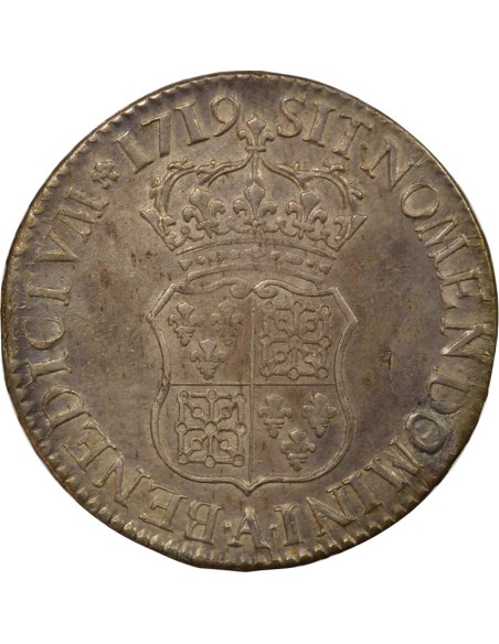 Louis XV De Navarre 1 écu Argent 1719 A - Paris