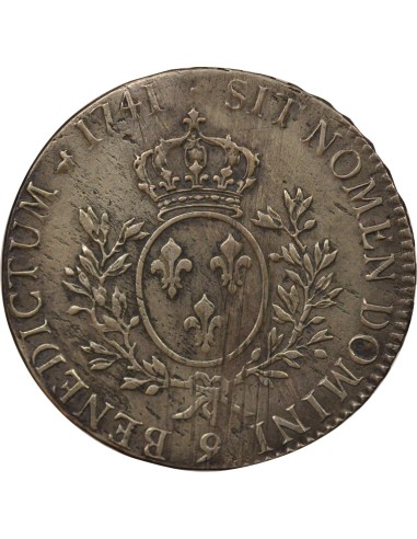 Louis XV Au Bandeau 1 écu Argent 1741 9 Rennes