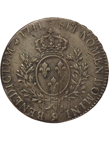 Louis XV Au Bandeau 1 écu Argent 1741 9 Rennes