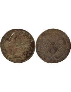 Louis XV Au Bandeau 1 écu Argent 1742 Grenoble