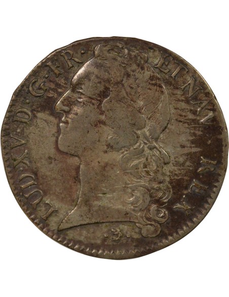 Louis XV Au Bandeau 1 écu Argent 1742 Grenoble