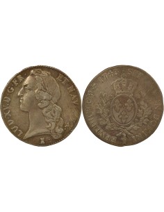 Louis XV Au Bandeau 1 écu Argent 1743 T Nantes