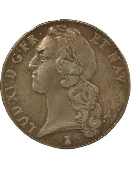 Louis XV Au Bandeau 1 écu Argent 1743 T Nantes