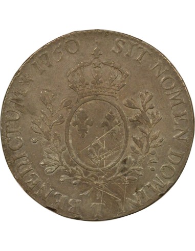 Louis XV Au Bandeau 1 écu Argent 1750 T Nantes