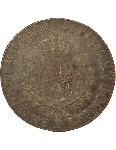 Louis XV Au Bandeau 1 écu Argent 1742 D Lyon