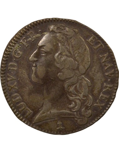 Louis XV Au Bandeau 1 écu Argent 1747 N Montpellier