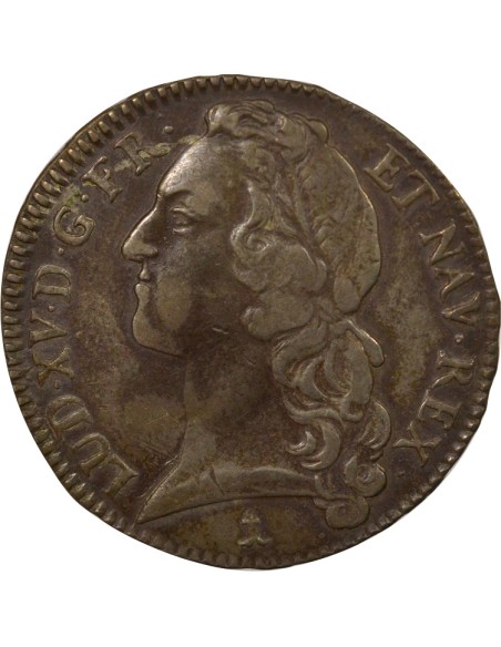 Louis XV Au Bandeau 1 écu Argent 1747 N Montpellier