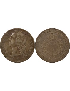 Louis XV Au Bandeau 1 écu Argent 1749 C Caen