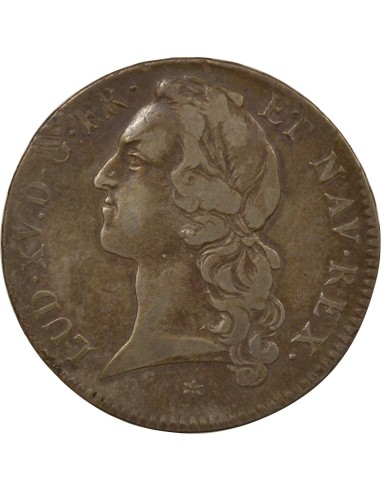 Louis XV Au Bandeau 1 écu Argent 1749 C Caen