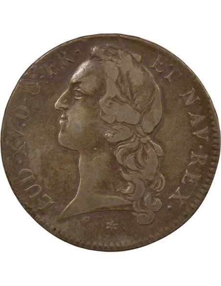 Louis XV Au Bandeau 1 écu Argent 1749 C Caen