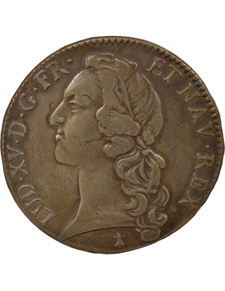 Louis XV Au Bandeau 1 écu Argent 1746 9 Rennes