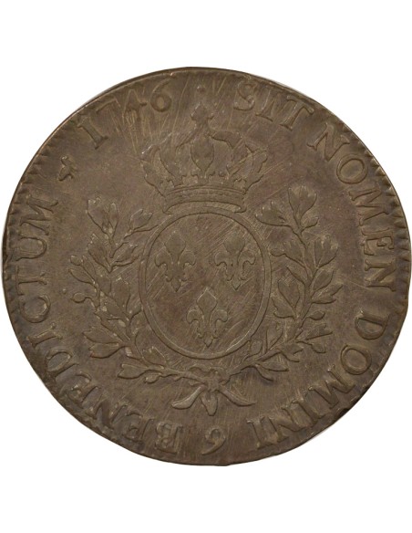 Louis XV Au Bandeau 1 écu Argent 1746 9 Rennes