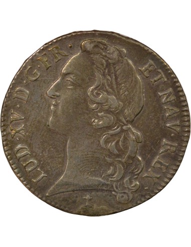 Louis XV Au Bandeau 1 écu Argent 1748 N Montpellier