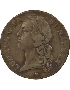 Louis XV Au Bandeau 1 écu Argent 1744 E Tours 2