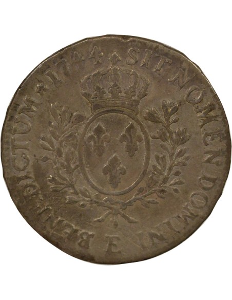 Louis XV Au Bandeau 1 écu Argent 1744 E Tours