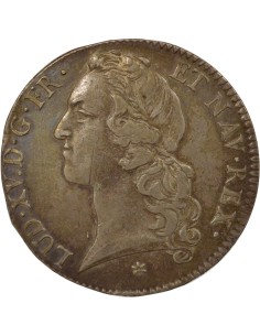 Louis XV Au Bandeau 1 écu Argent 1745 C Caen 2