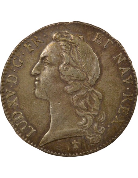 Louis XV Au Bandeau 1 écu Argent 1757 9 Rennes