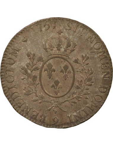 Louis XV Au Bandeau 1 écu Argent 1757 9 Rennes