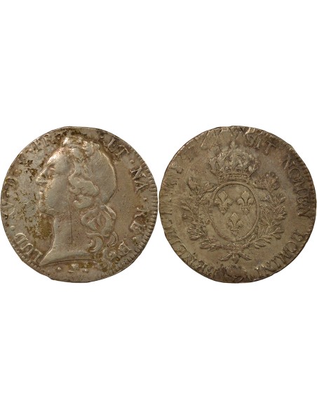 Louis XV Au Bandeau 1 écu Argent 1762 Pau