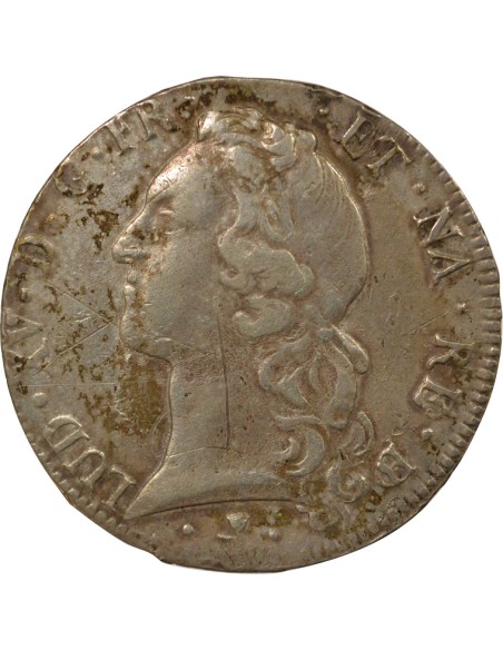 Louis XV Au Bandeau 1 écu Argent 1762 Pau