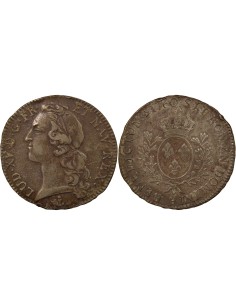 Louis XV Au Bandeau 1 écu Argent 1760 P Dijon