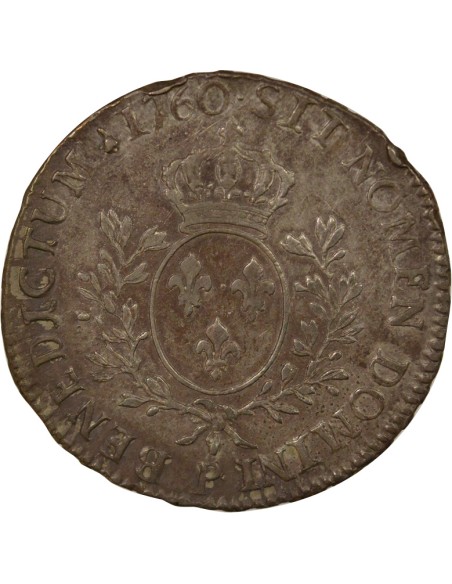 Louis XV Au Bandeau 1 écu Argent 1760 P Dijon