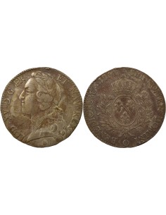 Louis XV Au Bandeau 1 écu Argent 1761 O Riom