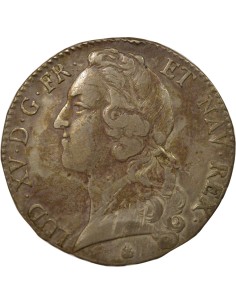 Louis XV Au Bandeau 1 écu Argent 1761 O Riom 2